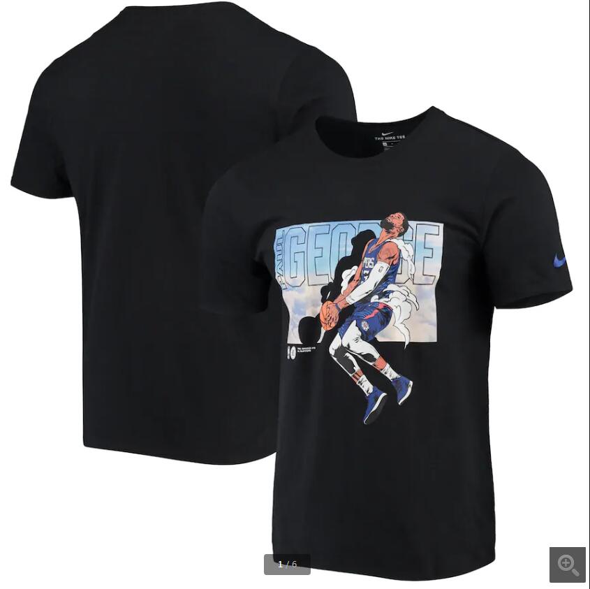 2020 NBA Men Paul George LA Clippers Nike Elevation TShirt  Black->nba t-shirts->Sports Accessory